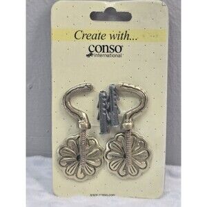 Conso Rosette Wall Hooks New Vintage Hook Set Decorative Brassware Old Stock 2